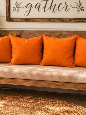 Orange Accent Pillow Covers- Unbranded